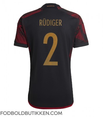 Tyskland Antonio Rudiger #2 Udebanetrøje VM 2022 Kortærmet